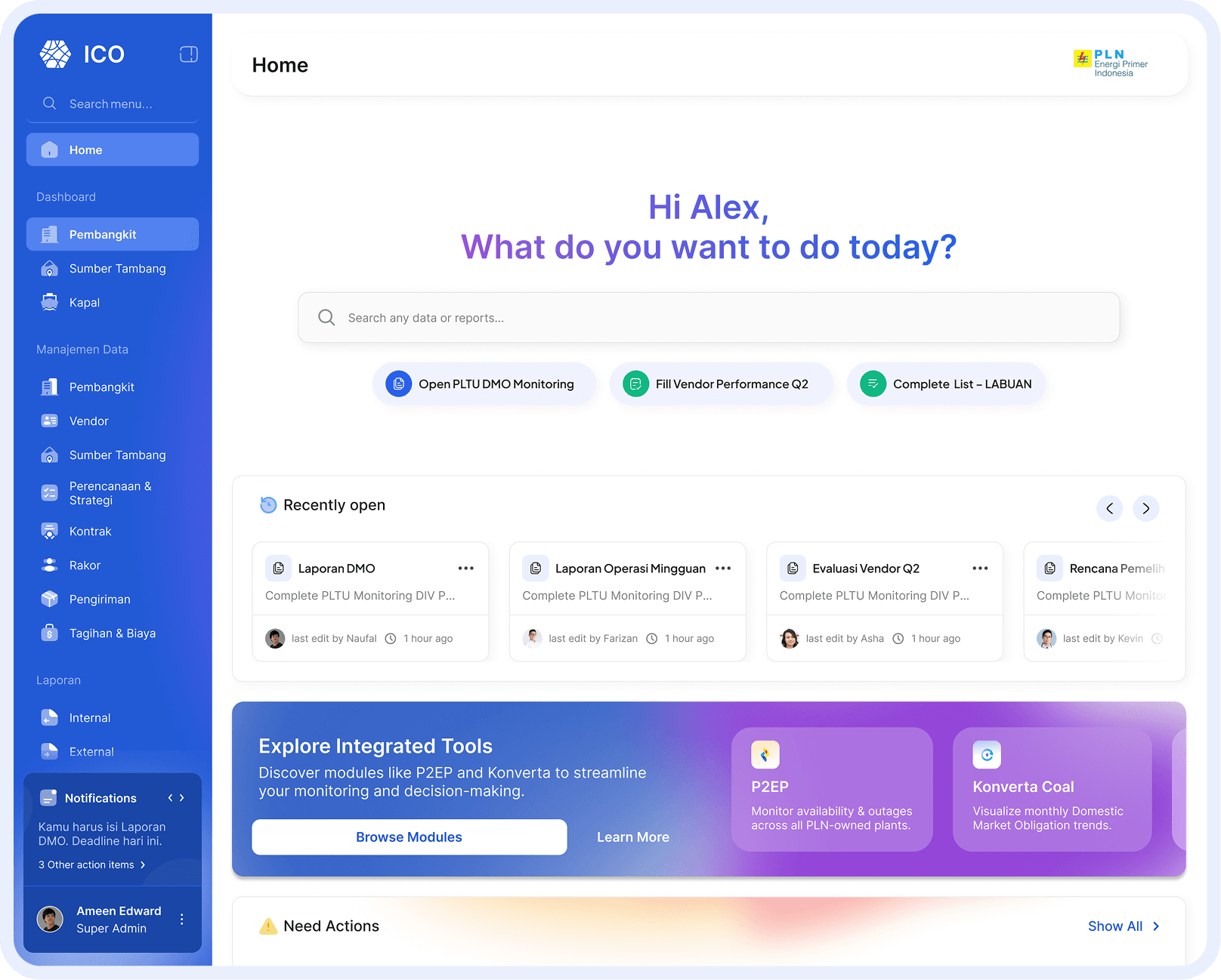 ICO Platform Dashboard